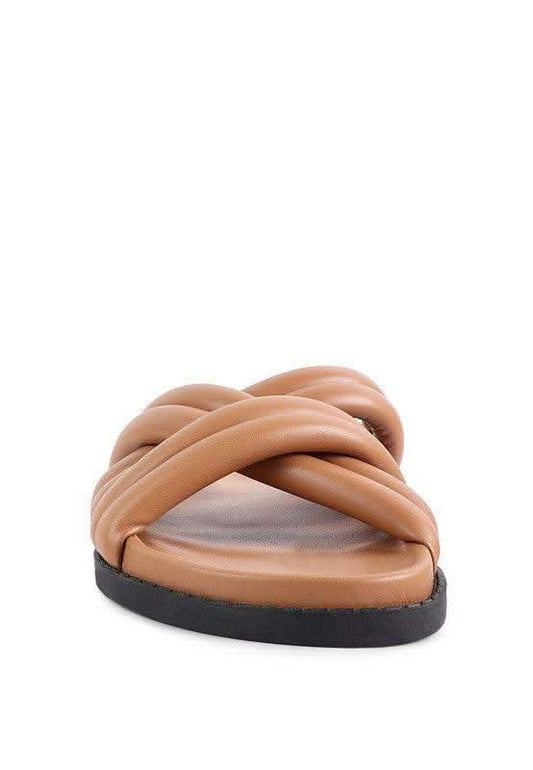 London Rag TORA Quilted Strap Slider Flats, Multiple Colors in - Sandals photo