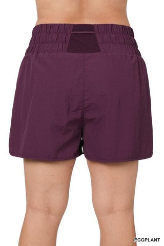 ZENANA PLUS Windbreaker Smocked Waistband Running Shorts - SwagglyLife Home & Fashion