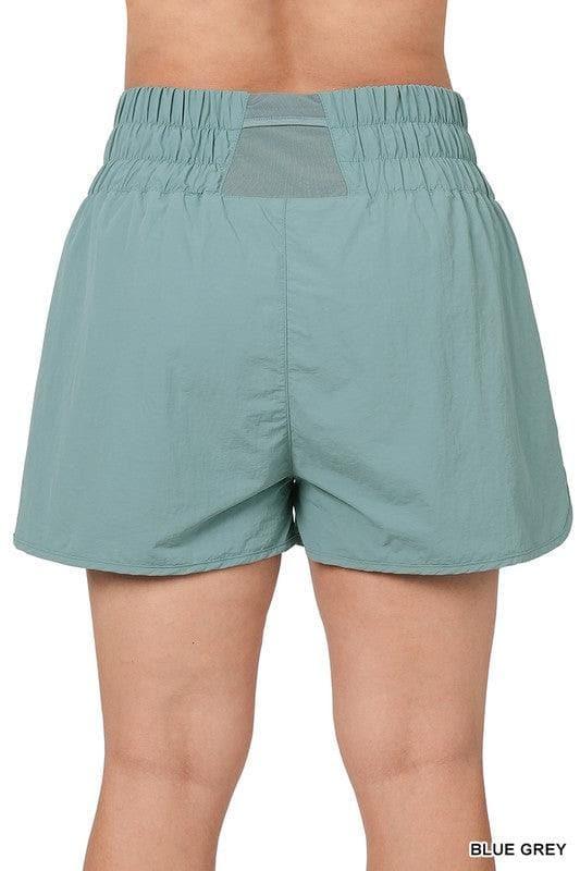 ZENANA PLUS Windbreaker Smocked Waistband Running Shorts - SwagglyLife Home & Fashion