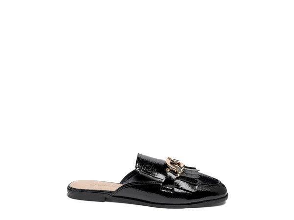 GLADIOLI Metal Buckled Fringe Detail Mules