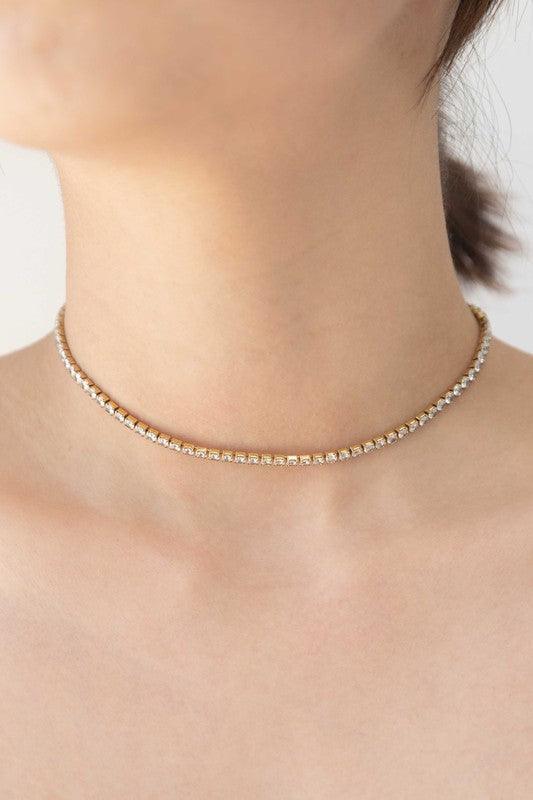 Lovoda Round Stone Tennis Necklace
