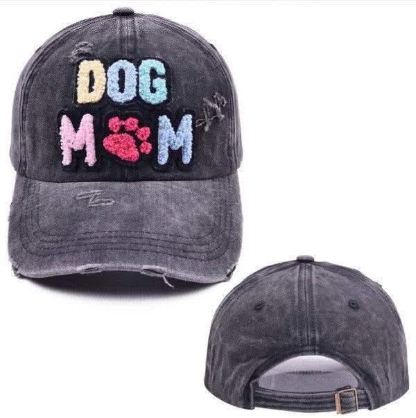 Dog Mom Chenille Patch Distressed Hat Cap - SwagglyLife Home & Fashion