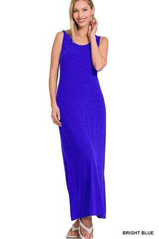 ZENANA Sleeveless Flared Scoop Neck Maxi Dress - SwagglyLife Home & Fashion