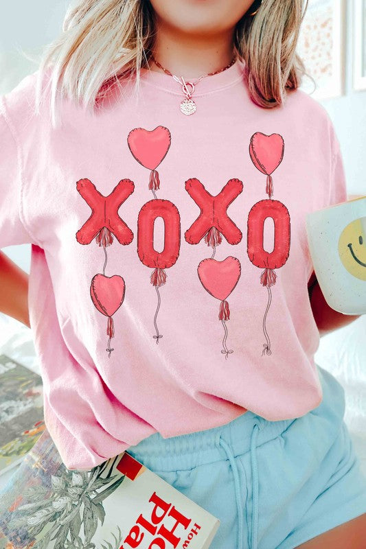 XOXO BALLOONS GRAPHIC TEE in PINK - photo