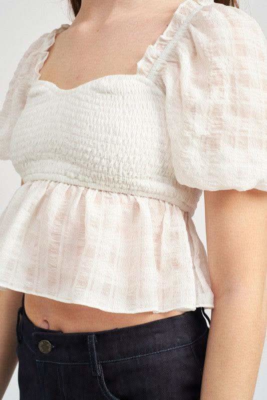 EMORY PARK Smocked Babydoll Top - SwagglyLife Home & Fashion
