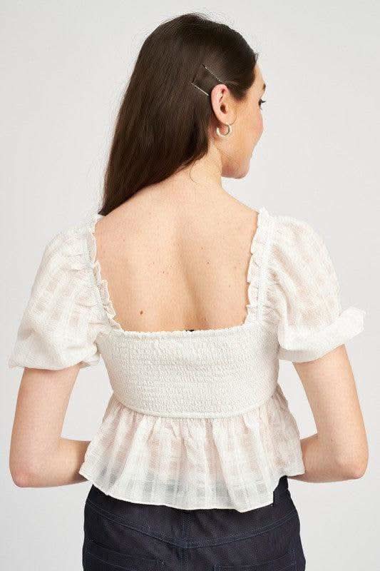 EMORY PARK Smocked Babydoll Top - SwagglyLife Home & Fashion