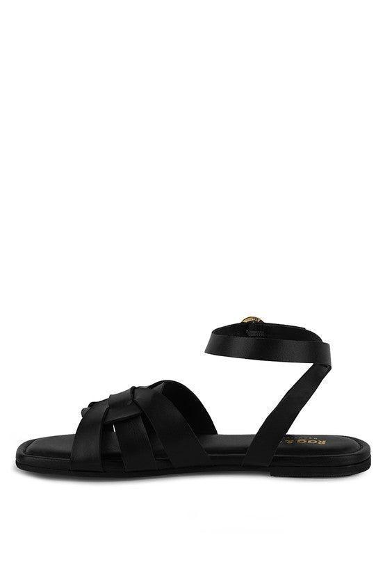 Rag & Co ASHTON Flat Ankle Strap Sandals - SwagglyLife Home & Fashion
