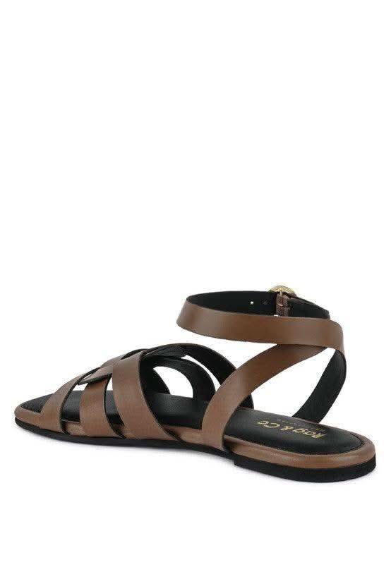Rag & Co ASHTON Flat Ankle Strap Sandals - SwagglyLife Home & Fashion