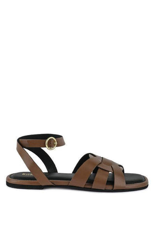 Rag & Co ASHTON Flat Ankle Strap Sandals - SwagglyLife Home & Fashion