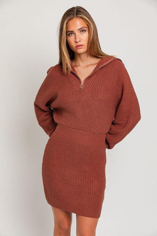 LE LIS Zipper Sweater Dress