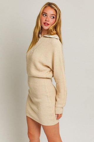 LE LIS Zipper Sweater Dress
