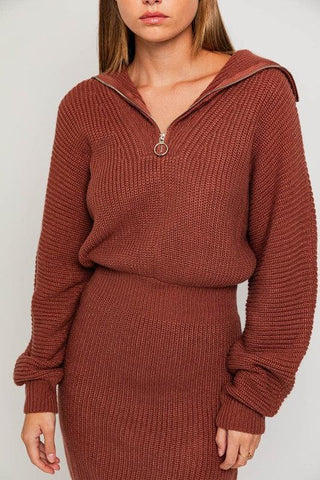 LE LIS Zipper Sweater Dress