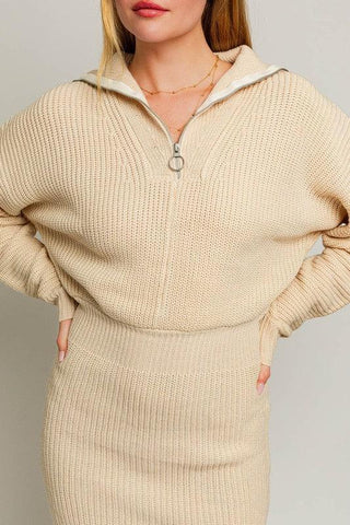 LE LIS Zipper Sweater Dress