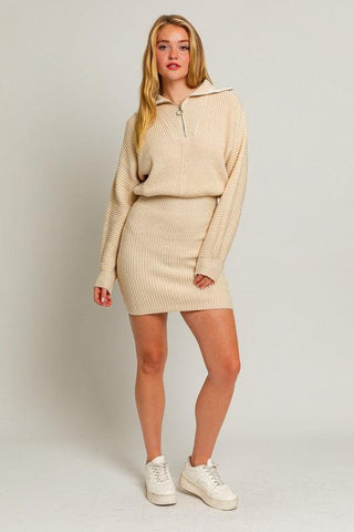 LE LIS Zipper Sweater Dress