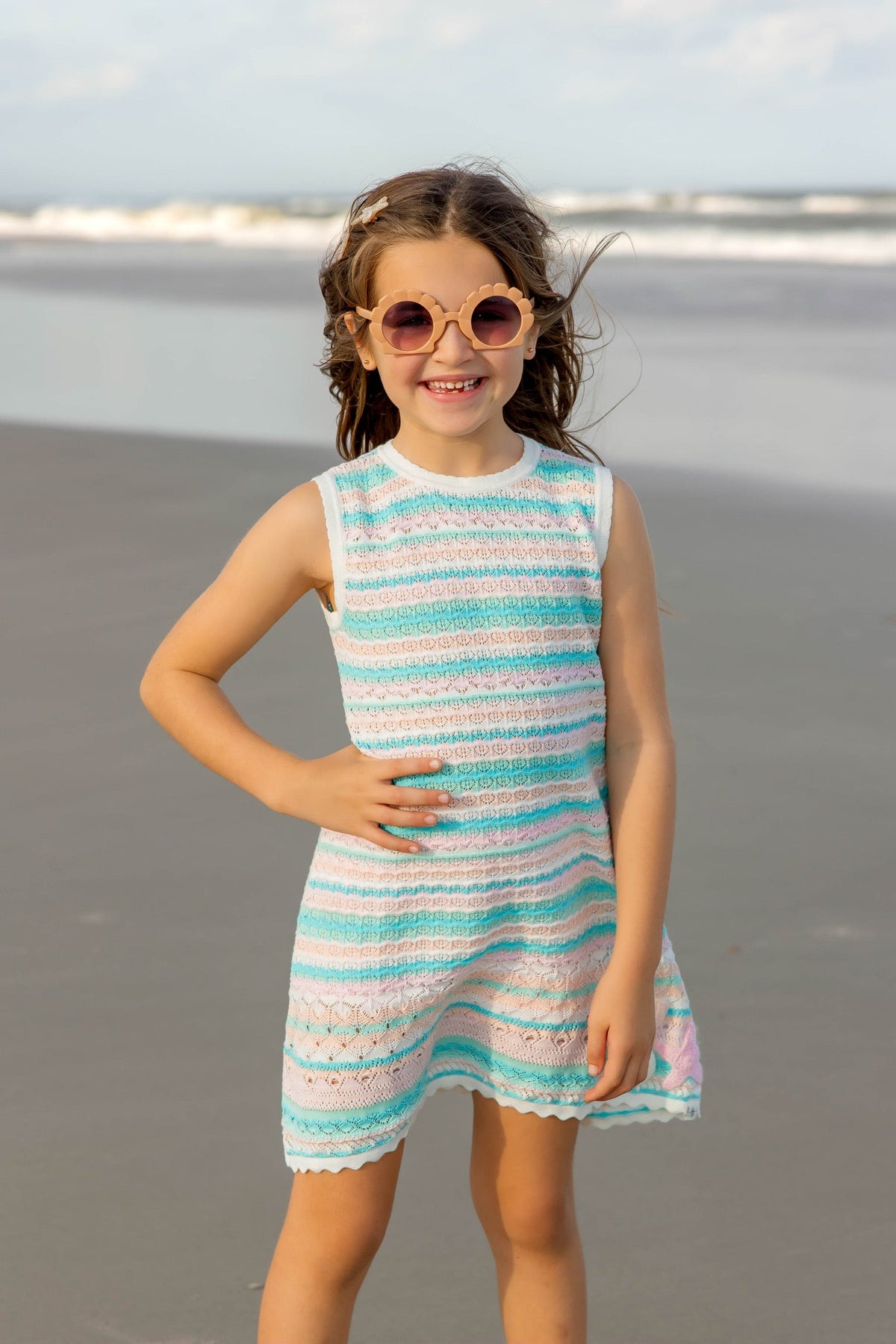 Seashore Stripe Knit Dress Set -