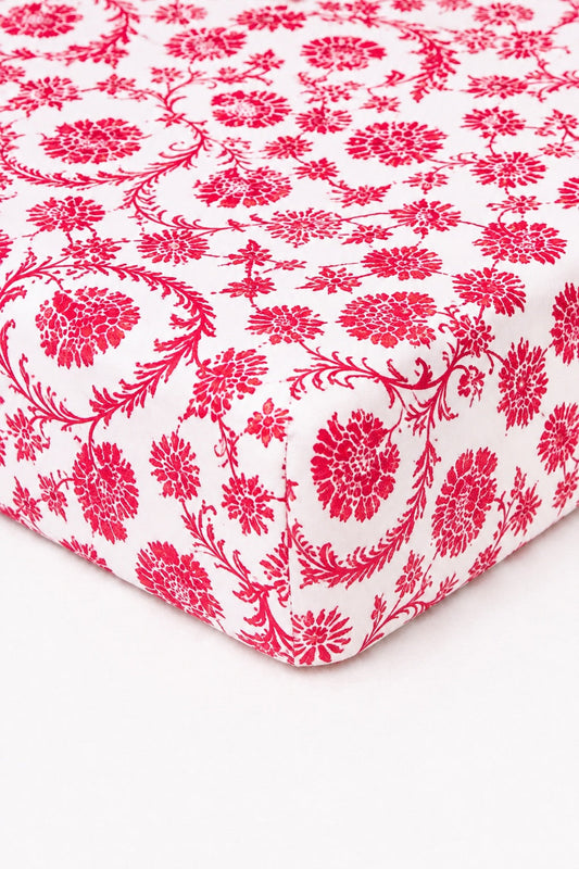Little Mae & Co. Red Chinoiserie Crib Sheet -
