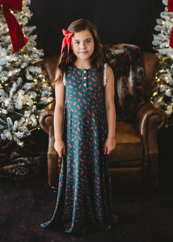 *PREORDER* Christmas Rose Maxi Gown in - Loungewear photo