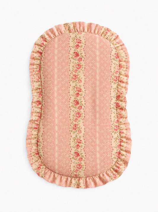 Little Mae & Co. Pink Rose Ruffle Baby Lounger Cover - Ruffle