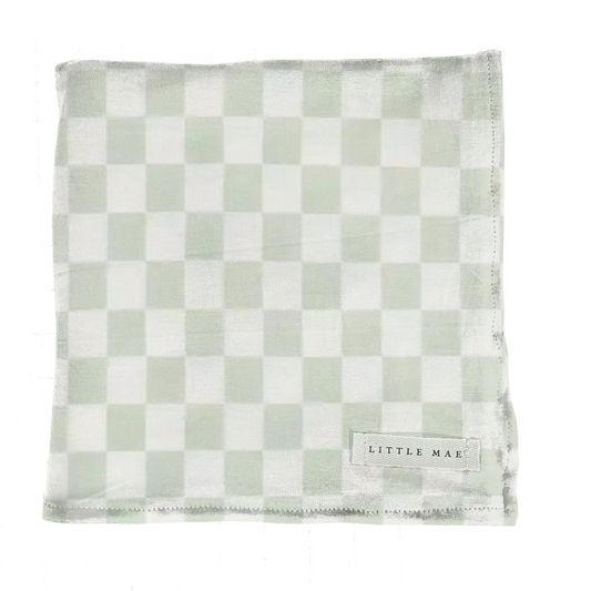 Leaf Green & White Checkered Stretch Swaddle in - photo