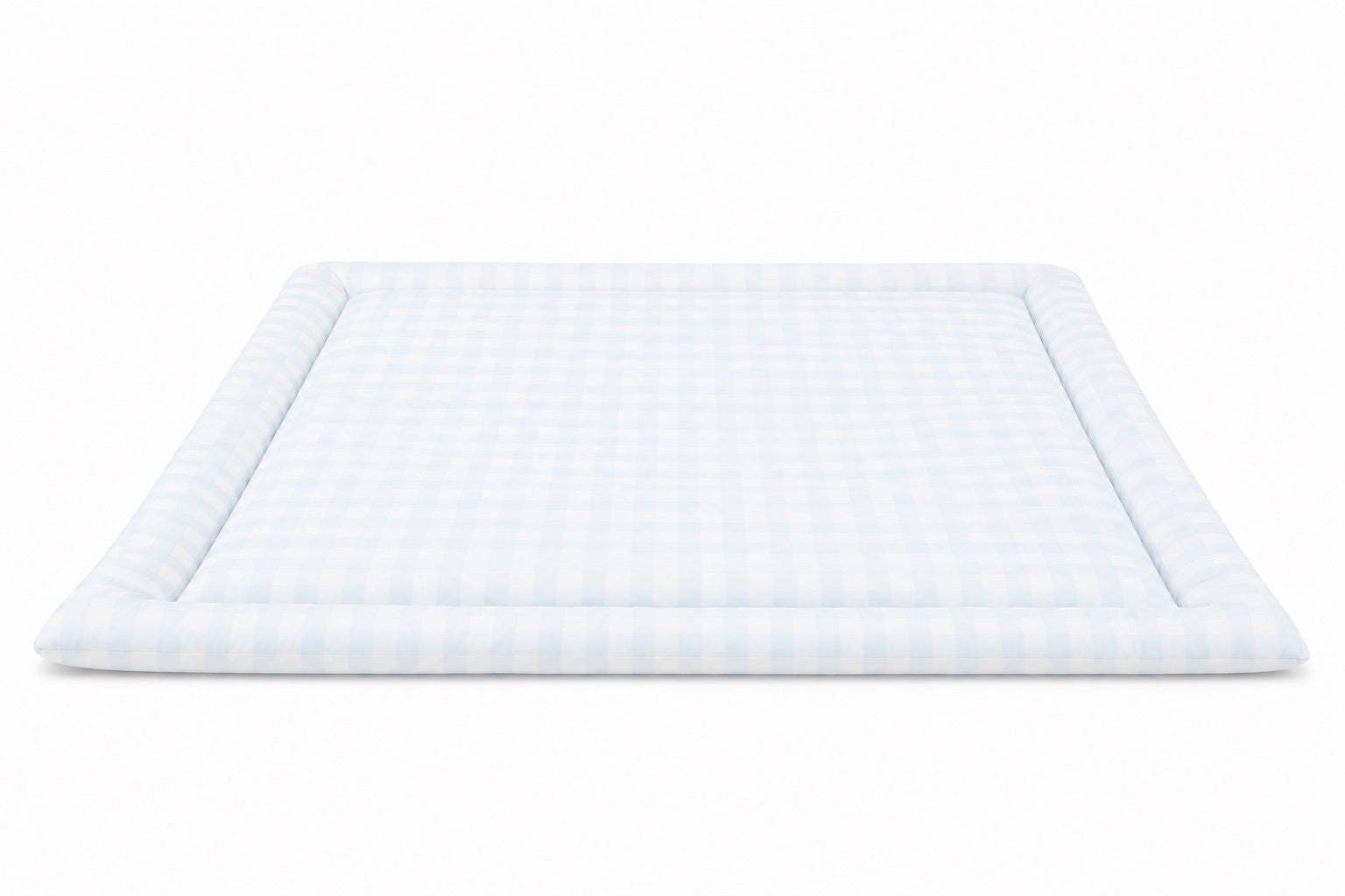 Light Blue Checkered Padded Baby Play Mat