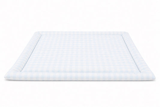 Light Blue Checkered Padded Baby Play Mat in - Baby Play Mat photo