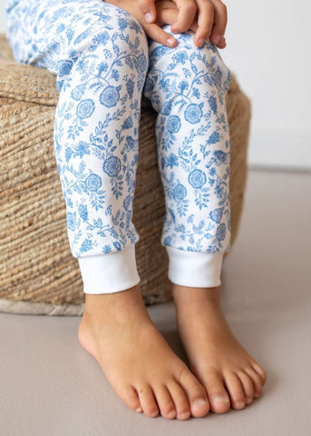 Floral Bunnies Long Pajama Set