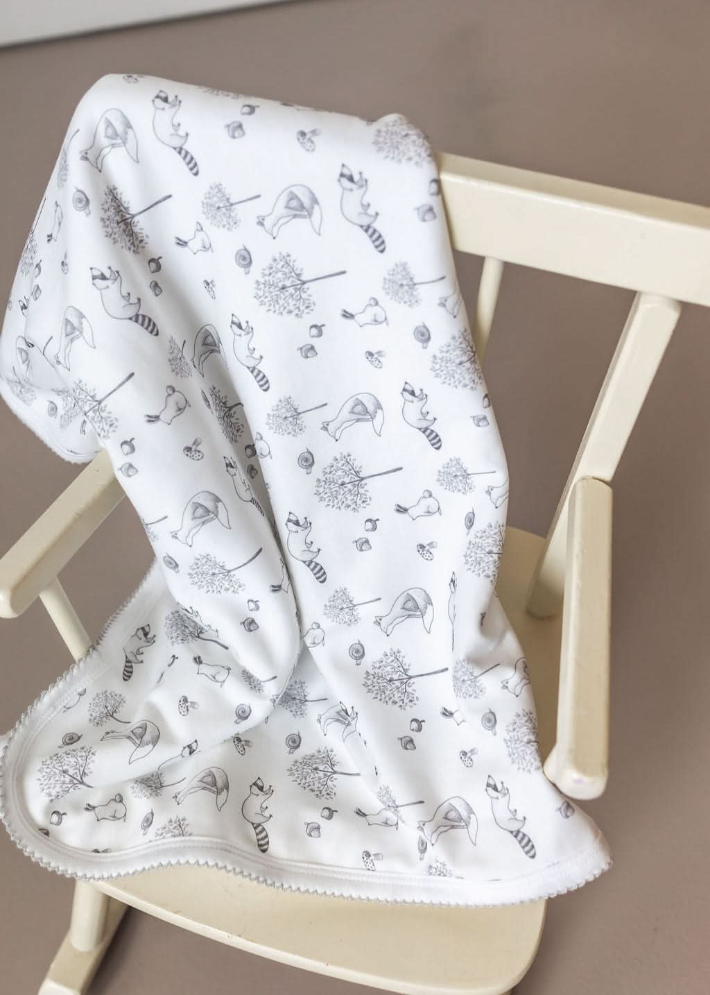 Gray Raccoon Baby Blanket