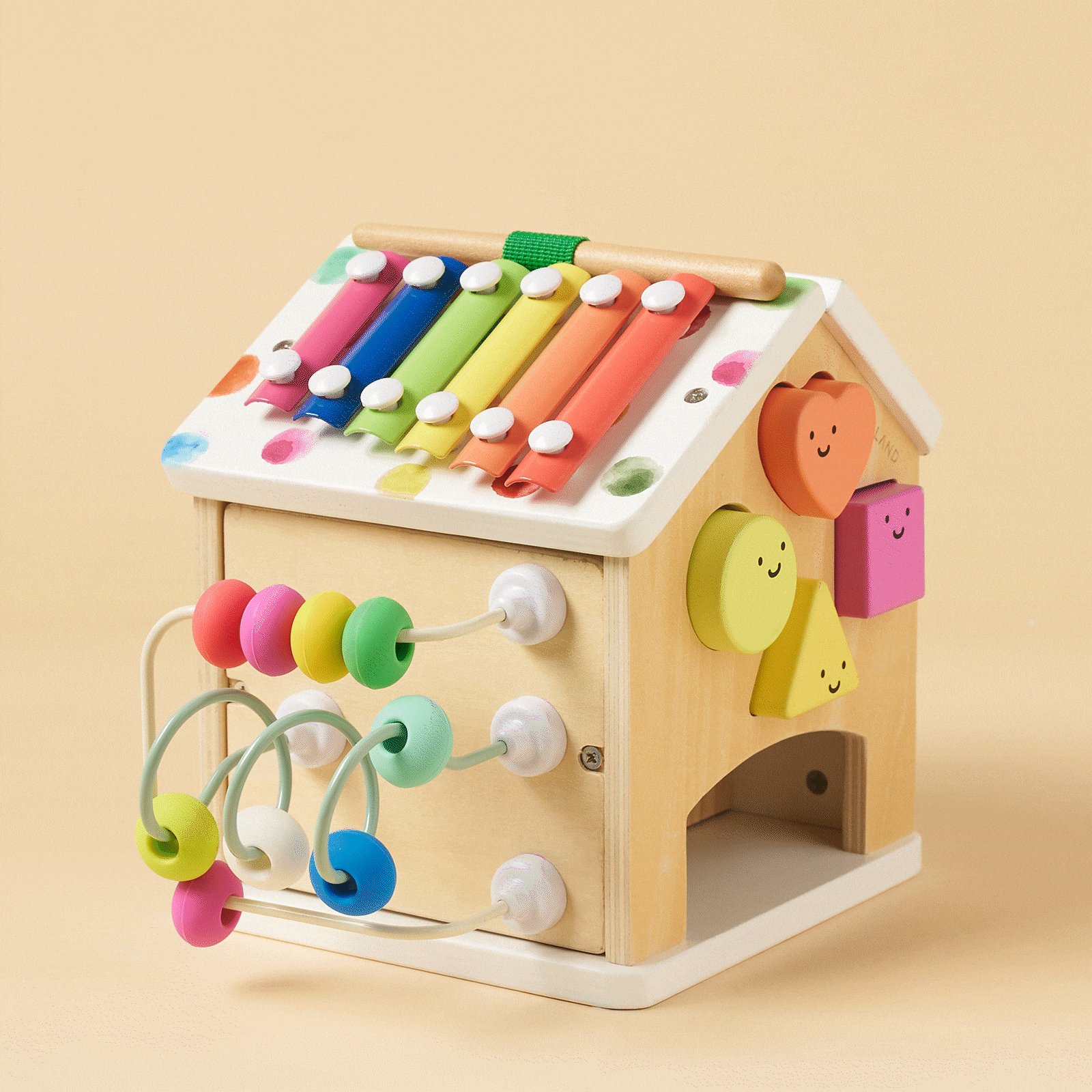 Tiny Land® Cottage Activity Cube - Rainbow in - wooden toys photo