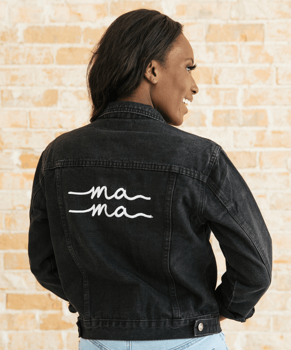 Black Denim Mama Jacket in - Clothing photo