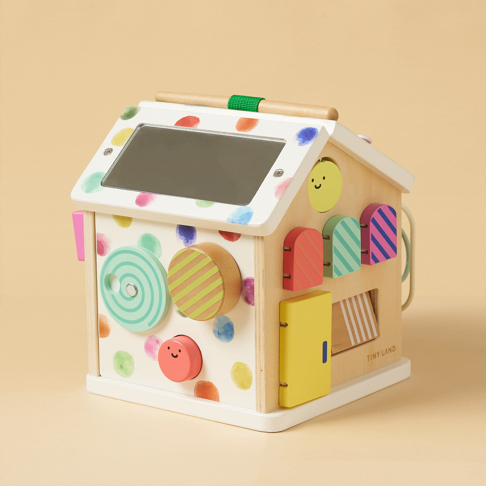 Tiny Land® Cottage Activity Cube - Rainbow in - wooden toys photo
