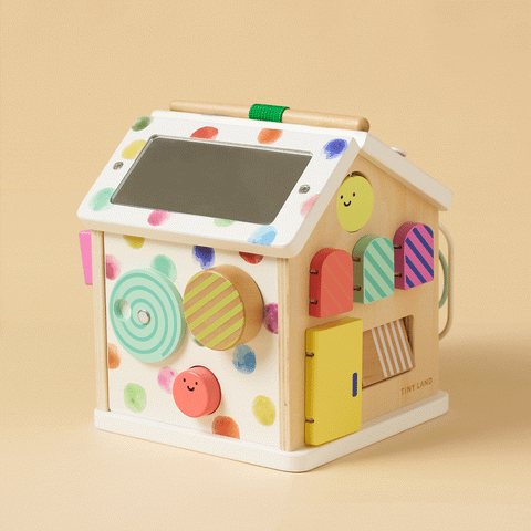 Tiny Land® Cottage Activity Cube - Rainbow in - wooden toys photo