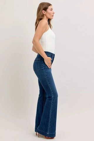 Judy Blue High-Waisted Flare Jeans with Front Pockets in - photo