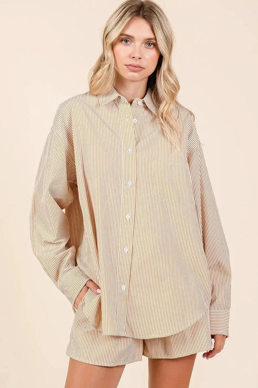 Mittoshop Striped Shirt and Shorts Set in - photo