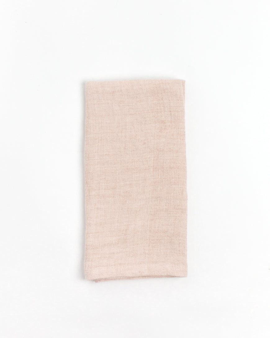 Stone Washed Linen Dinner Napkins - Blush | SwagglyLife