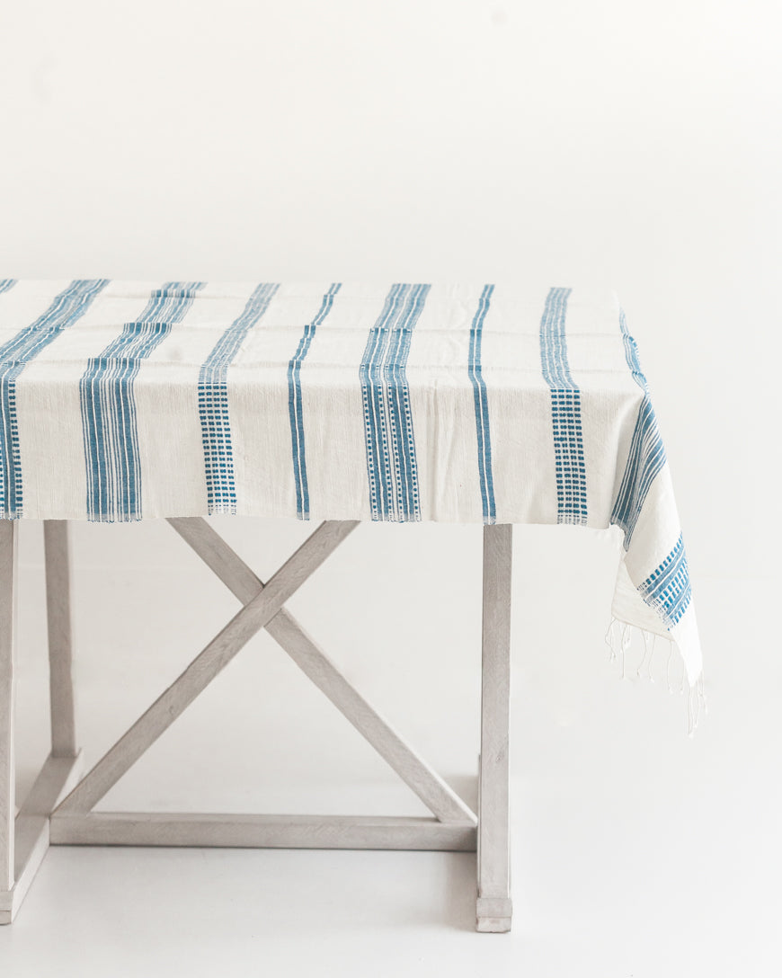 Aden Cotton Tablecloth in Blue - Tablecloths photo