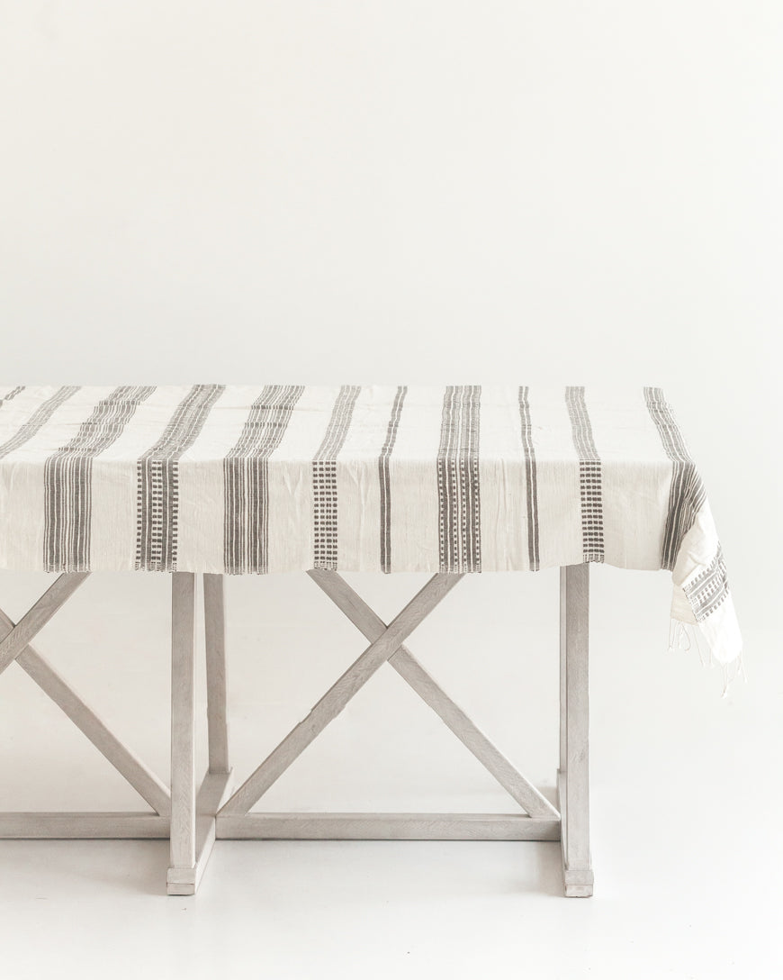 Aden Cotton Tablecloth in Grey - Tablecloths photo