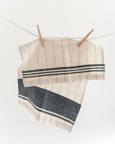 Chelsea Cotton Tea Towel in Navy - Kitchen Towels photo
