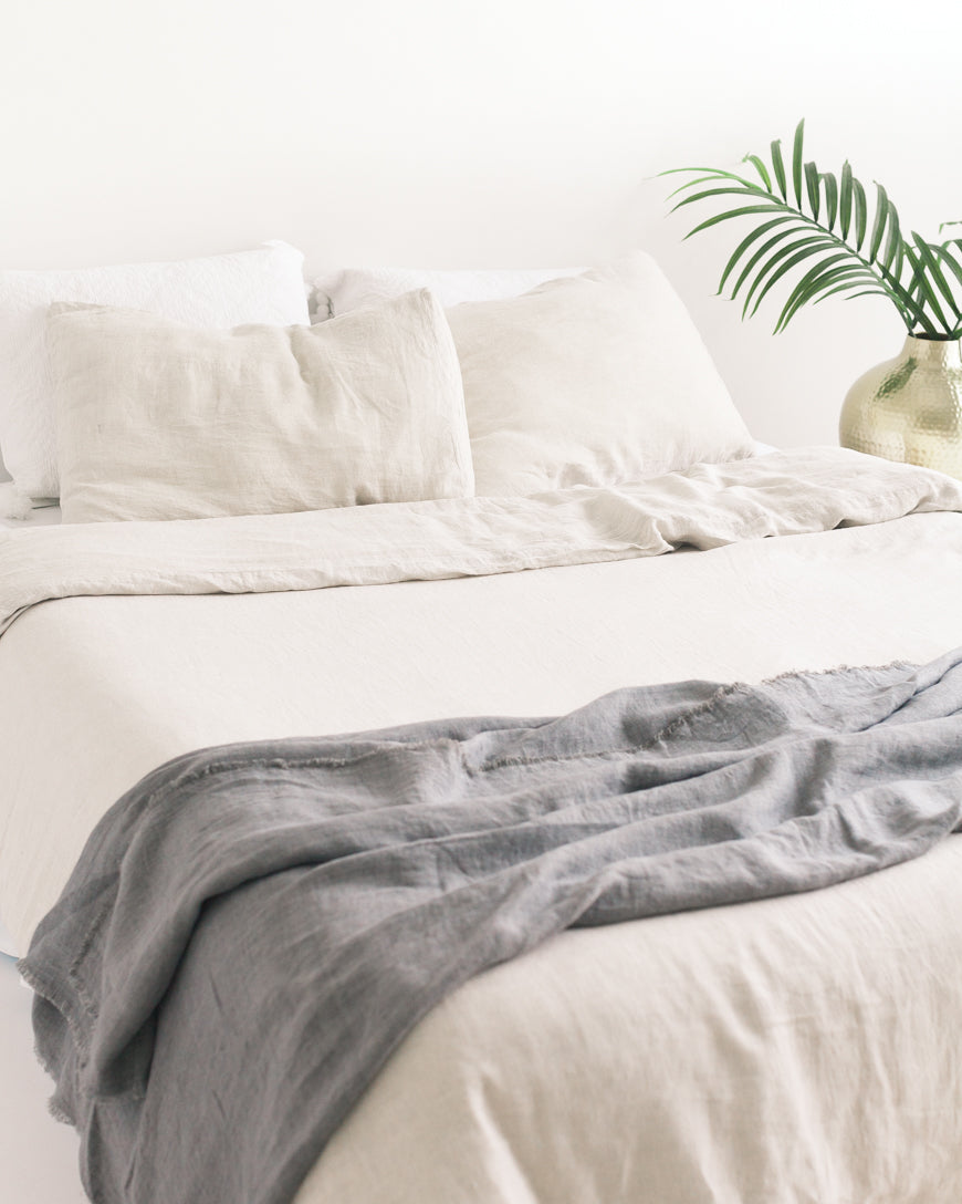 Stone Washed Linen Throw Blanket in - Blankets photo
