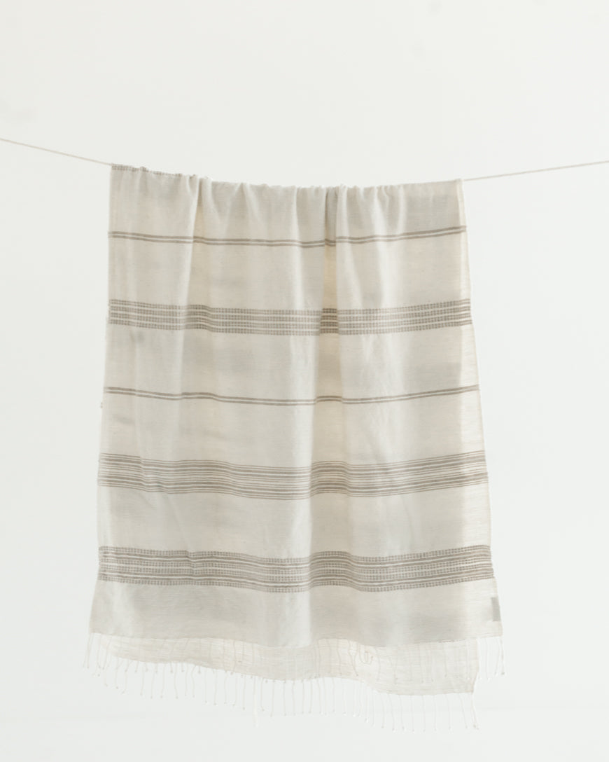 Aden Cotton Bath Towel - Natural with Stone