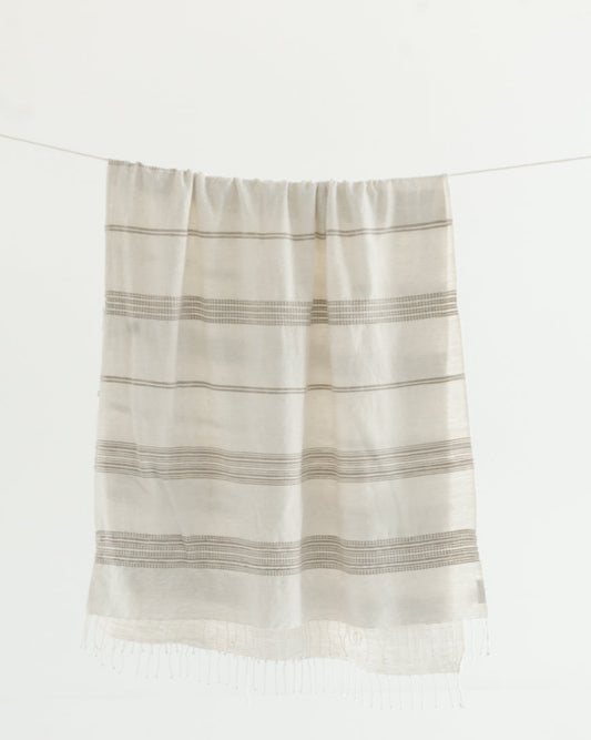 Aden Cotton Bath Towel - Natural with Stone