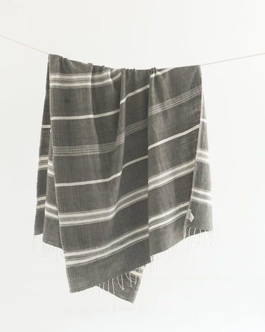 Aden Cotton Bath Towel in Grey with Natural - Bath Towels & Washcloths photo