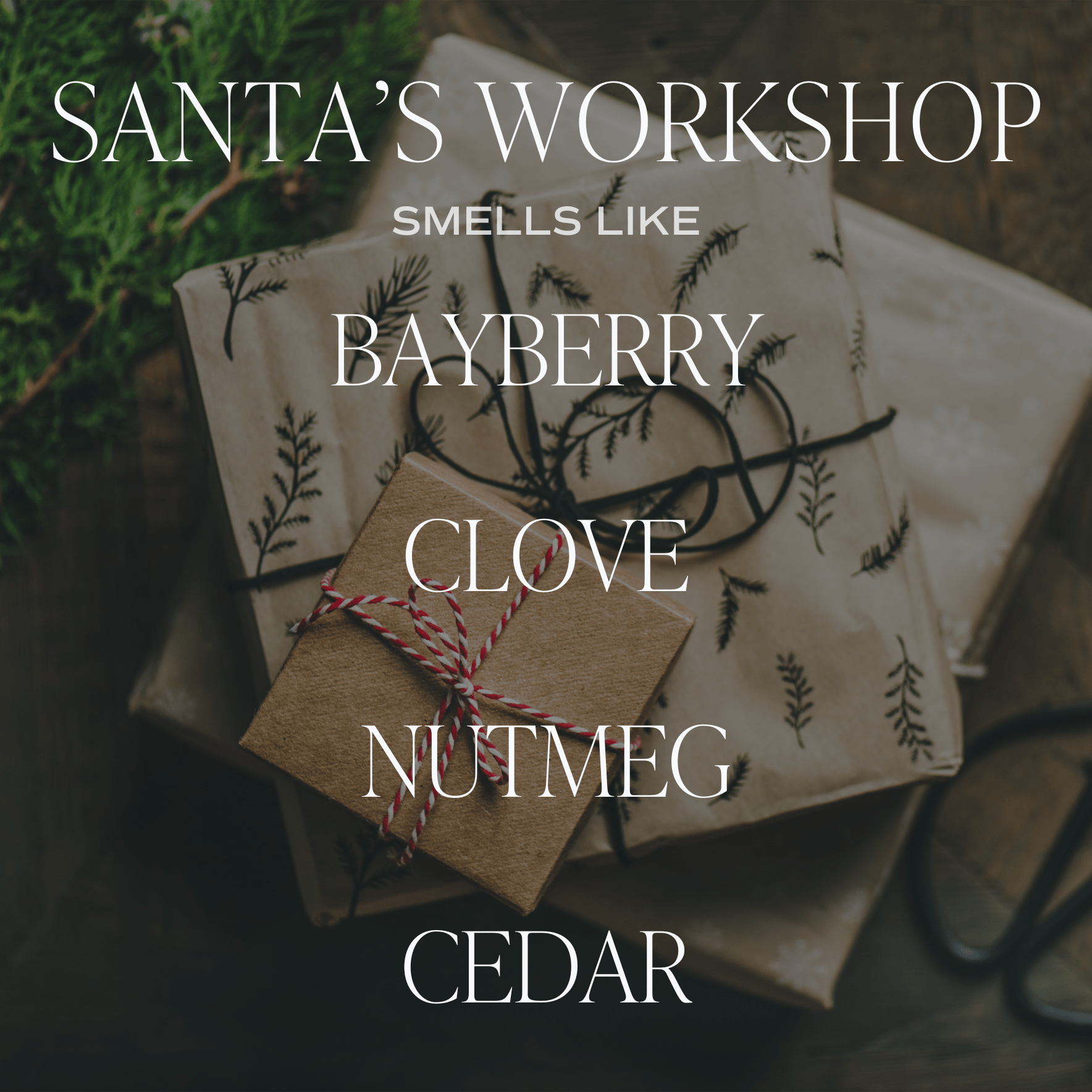 Santa's Workshop Soy Candle - 9 oz Clear Jar (Merry and Bright)