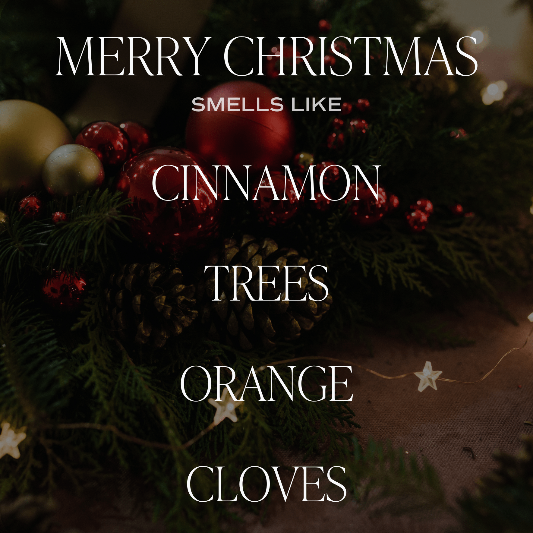 Merry Christmas Soy Candle - 9 oz Clear Jar (Christmas)
