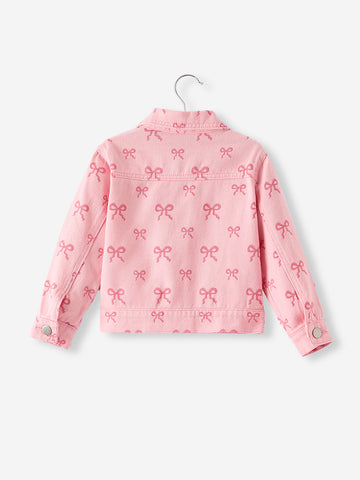 Pink Fall Girls Denim Jacket