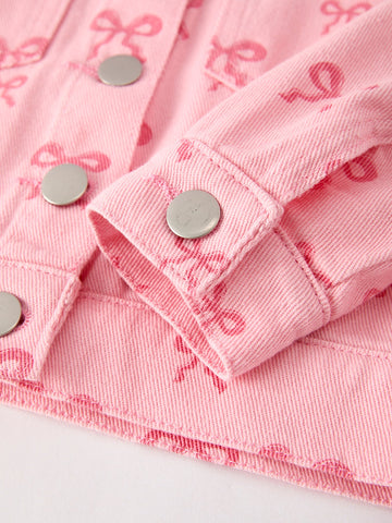 Pink Fall Girls Denim Jacket