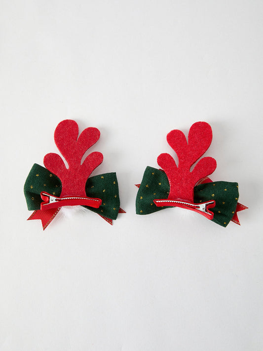 Christmas Elk Pom Pom Girls Hair Clip -