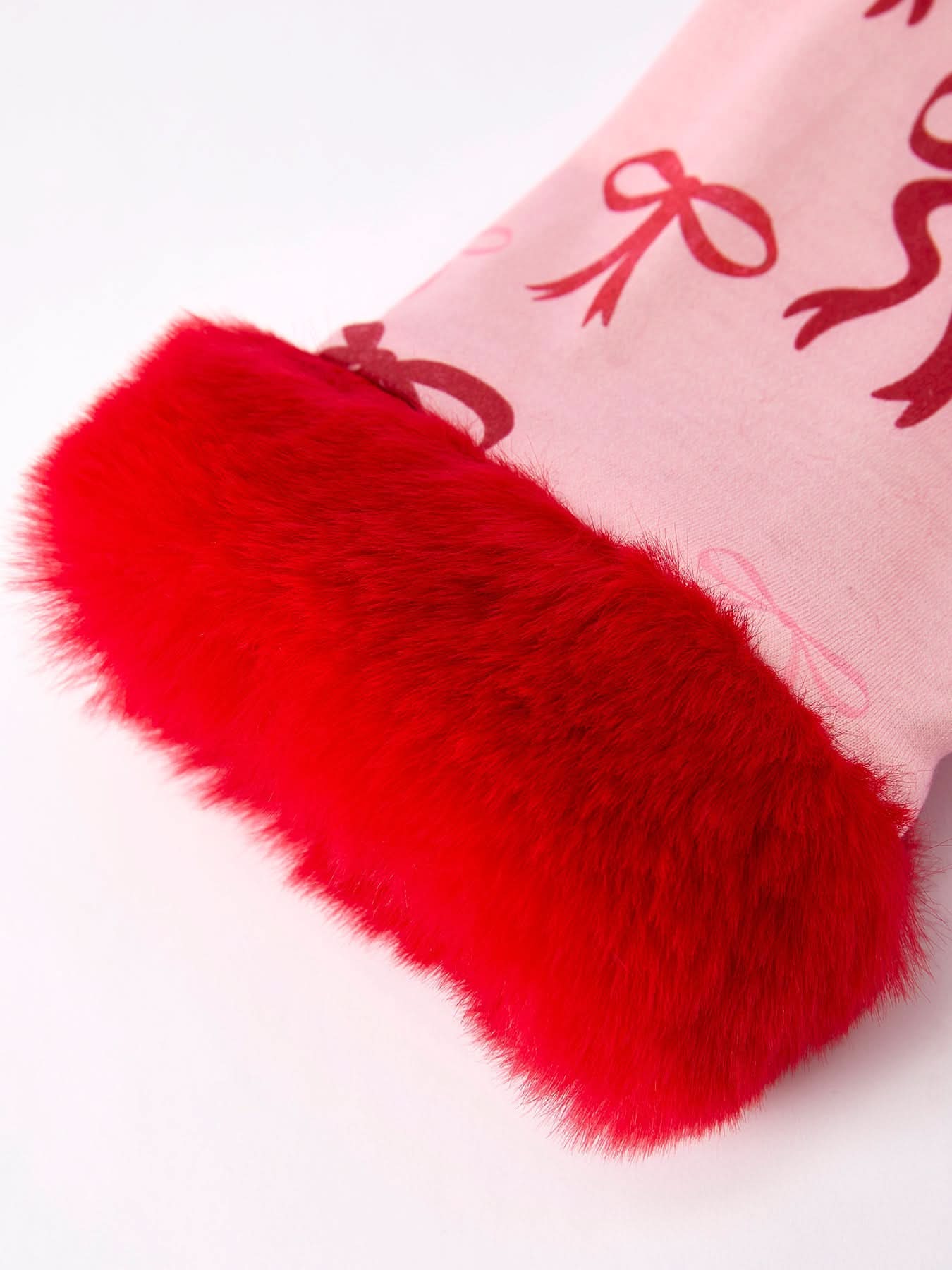 Bow Girls Pajama Set with Furry Trim -