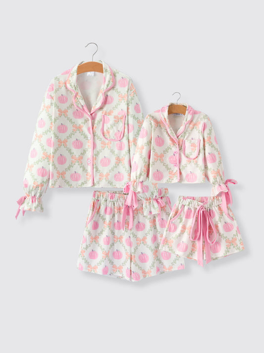 Mommy and Me Fall Thanksgiving Pumpkin Pajama -