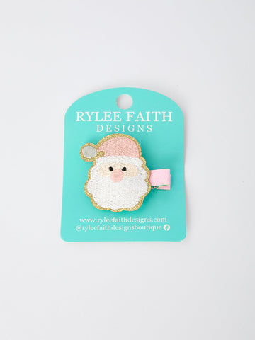 Christmas Pink Santa Girls 2-inch Hair Clip– Pink Girls' Hair Accessory