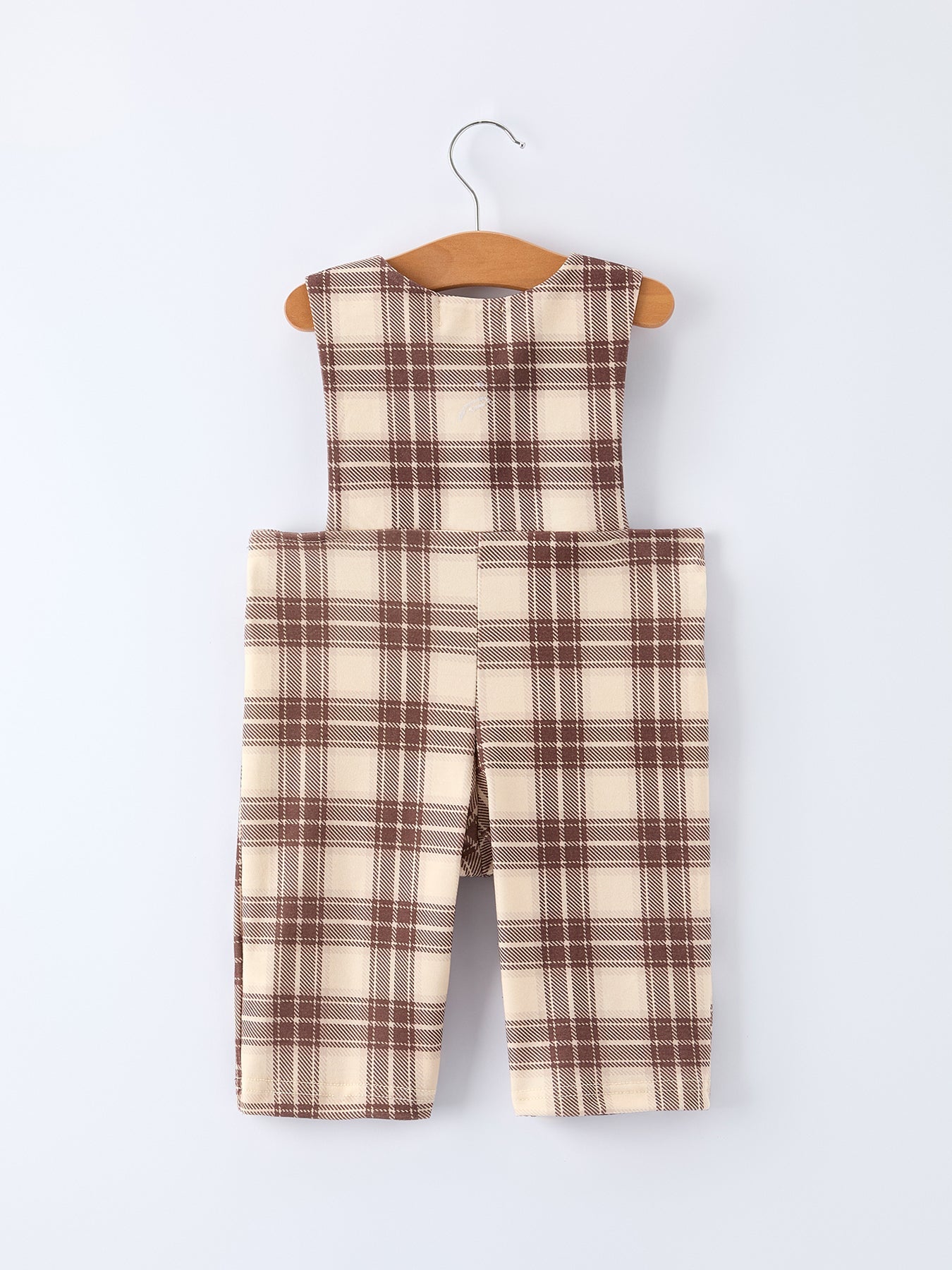 Western Horse Embroidered Smocked Plaid Baby Boy Romper -
